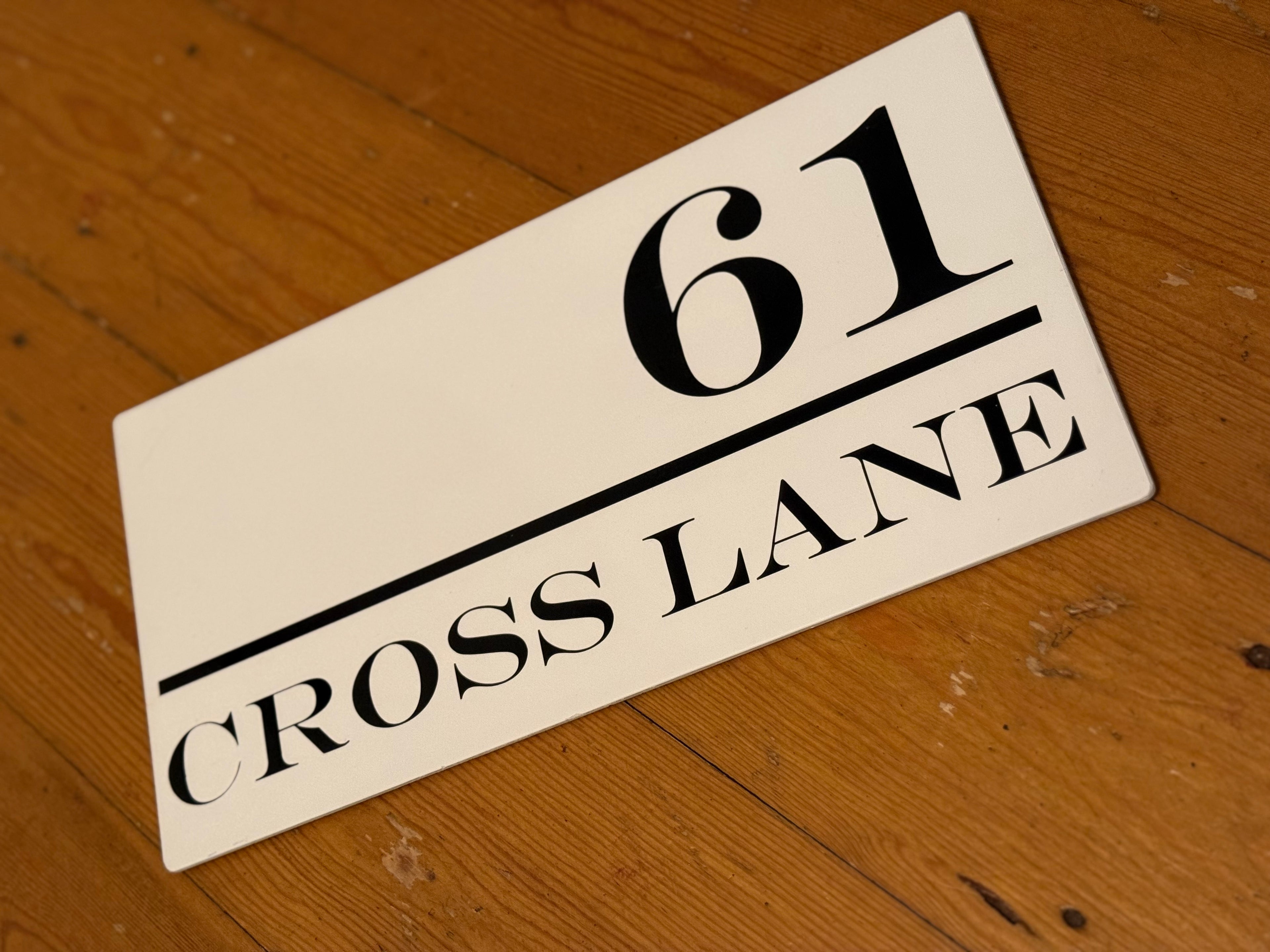 House number sign - 290mm x 150mm