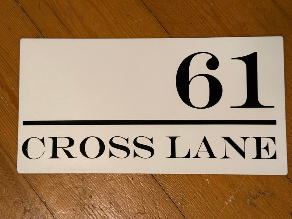 House number sign - 290mm x 150mm